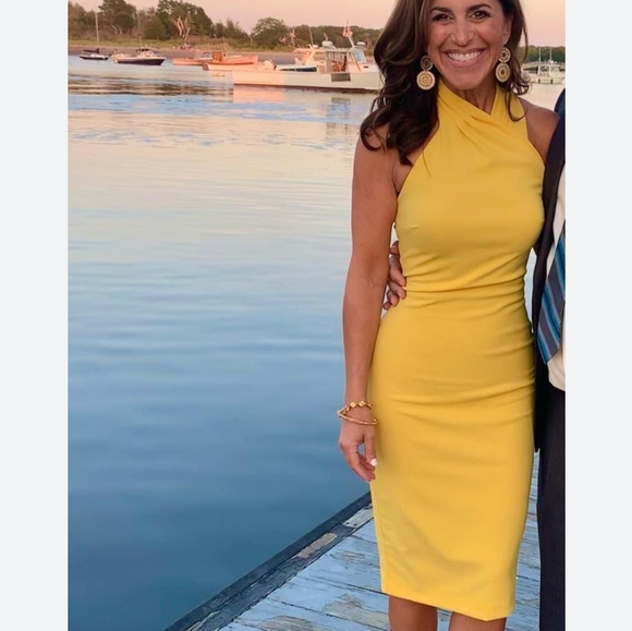 Rachel Rachel Roy Halter Sheath Dress - Yellow - Size Small - Picture 4 of 9